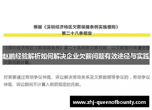 赵鹏经验解析如何解决企业欠薪问题有效途径与实践